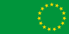 green, ring of 15 yellow stars