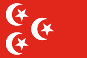 red, three white crescents-and-stars