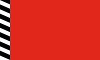 red, black-white barberpole-striped edge