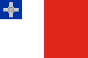 white-red, blue canton, George Cross