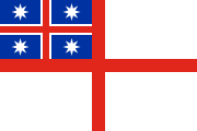 white, red cross, blue canton, white-outlined red cross, four white eight-pointed stars