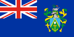 blue British ensign, coat of arms