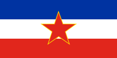 blue-white-red, red star outlined in yellow